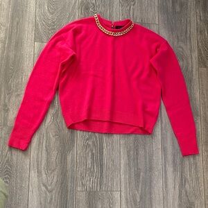 INTERMIX - 100% Cashmere Hot Pink Crewneck Sweater - Size P